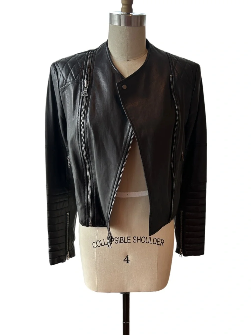 Alice + Olivia Gamma leather biker jacket